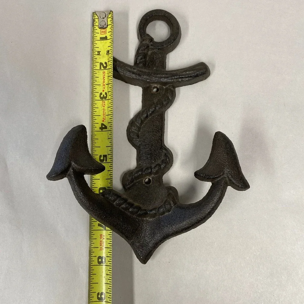 Nautical Cast Iron Anchor Wall Hook Plaque Home Decor